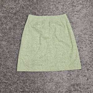 Talbots Petites Green Animal Print Skirt Size 8P – 100% Cotton Mini Skirt